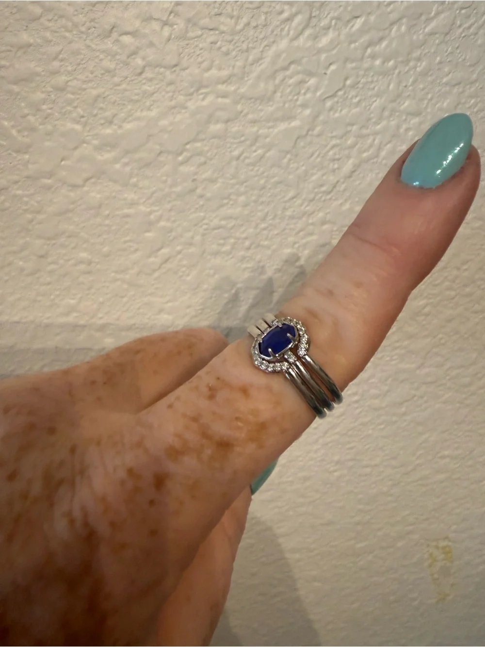 Kendra Scott Sterling Silver Royal Blue Halo Ring